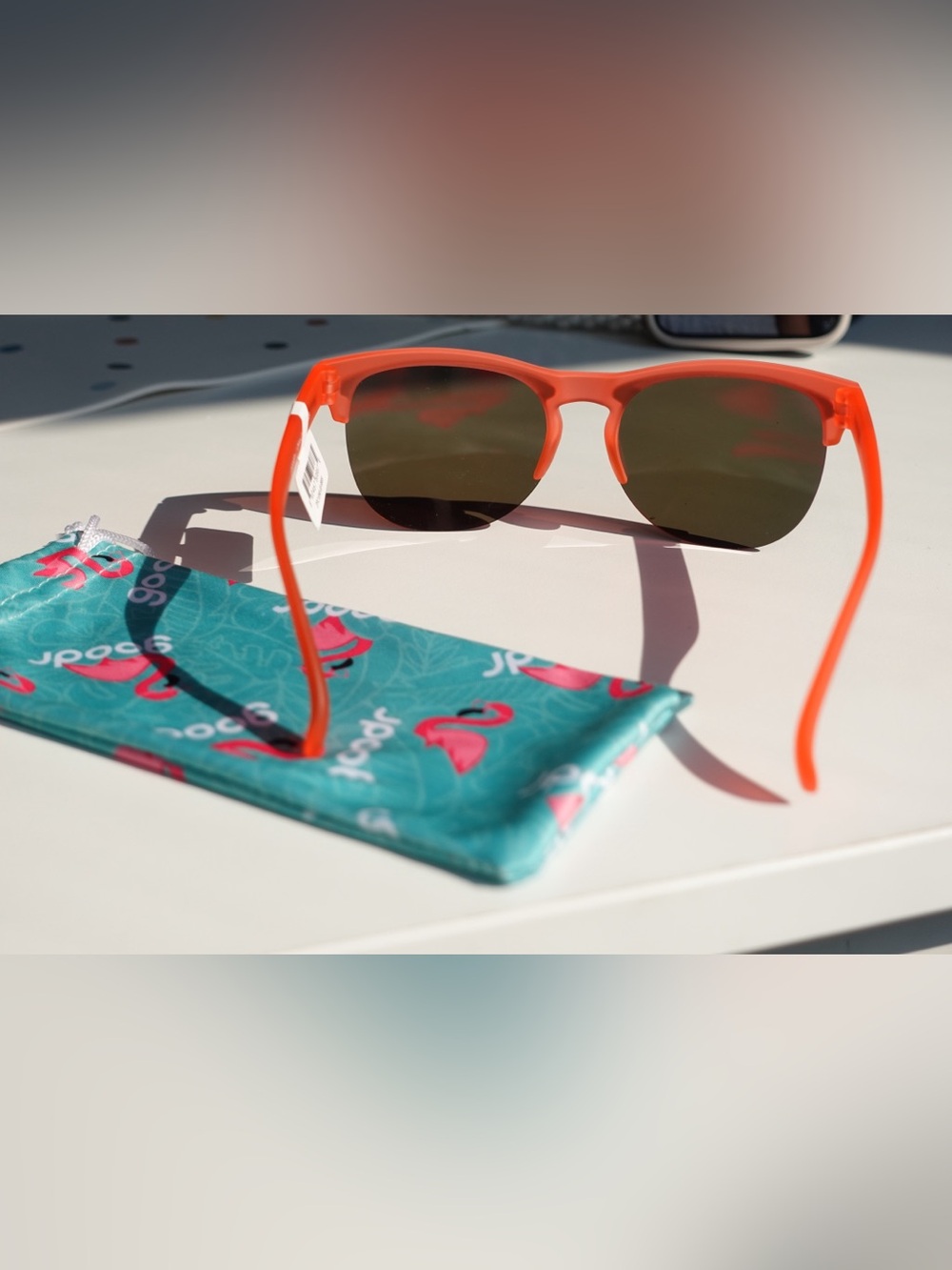 goodr Avant G Sunglasses - Château de Maraschino Orange Half-Rim - Picture 4 of 8